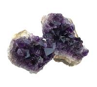 HONITANO 2pcs Natural Amethyst Crystal Ornament Irregular Raw Stone Decoration for Desk Untreated Natural Gems for DIY Jewelry and Study Display