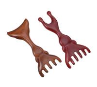 HONITANO 2pcs Natural Sandalwood Scalp Comb Set with Wide Teeth - Handmade Wooden Massage Tool for Hair, Face, and Meridian Care - Suitable for Men and Women Hair and Facial Relaxation