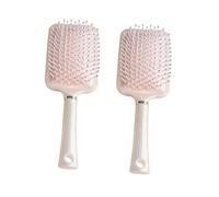 HONITANO 2pcs Paddle Hair Brushes for Women with Ergonomic Handle Scalp Massage Cushion Comb for Detangling Curly and Straight Hair Soft Bristle Styling Tool in Gold