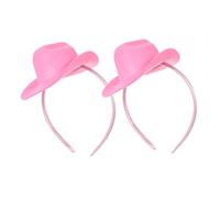 HONITANO 2pcs Pink Mini Cowboy Hat Headbands for Women and Girls, Stylish Polyester Western Dance Accessories with Snug Fit for Travel and Everyday Wear