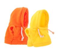 HONITANO 2Pcs Plush Bear Hoodie Clothes for Dolls Soft Replacement Sweaters Assorted Orange Yellow Cute Outfit Accessories for Stuffed Animals