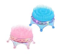 HONITANO 2Pcs Portable Crown Hair Brush for Detangling Comb with Flexible Bristles for Wet Dry Hair Glitter Design Scalp Massaging Hairbrush for Random Color Random Color