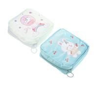 HONITANO 2Pcs Portable Sanitary Napkin Storage Pouch with Zipper Capacity Oxford Cloth Menstrual Pad Bag for Travel School Office Compact Cute Design Random Color
