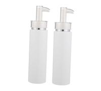 HONITANO 2pcs Refillable Pump Shampoo Bottles Travel Toiletry Containers Eco Friendly Acrylic Dispenser for Body Wash Lotion Face Toner Portable and Leakproof