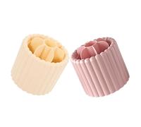 HONITANO 2pcs Rotating Makeup Brush Holder Pen Cup Organizer Capacity Vanity Storage Container for Cosmetics and Office Supplies Multi-functional Desk and Bathroom Organizer in Milk Yellow