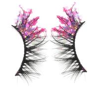 HONITANO 2pcs Sequin False Eyelashes Decorative Performance Lashes Individual Eyelashes for Festival Curl Lash Clusters DIY Extensions