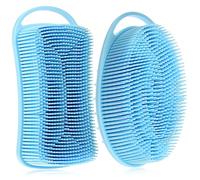 HONITANO 2pcs Silicone Body Scrubber Gentle Exfoliating Shower Brush for Cleaning Lightweight and Portable Bathing Accessories for Tender Skin Care