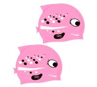 HONITANO 2pcs Silicone Swim Cap Cartoon Fish Design for Boys and Elastic Comfortable Swimming Hats for Easy to Wear for Pool and Beach Use