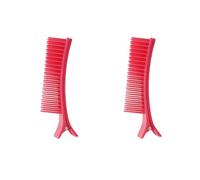 HONITANO 2Pcs Small Red Hairdressing Clips Multi Function Salon Styling Tools for Layering Cutting Dying Durable Lightweight Easy to Use Hair Clips with Comb for Home Travel