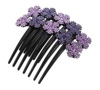 HONITANO 2pcs Sparkly Glitter Flower Rhinestone Diamond Flower Comb Side Hair Combs for Women French Twist Slides Hairpins Holders for Long Thick Hair Accessories