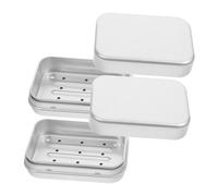HONITANO 2pcs Square Aluminum Soap Box Soap Tray Travel Dish Soap Container Travel Soap Dish Travel Soap Holder Soap Container for Traveling Travel Soap Container Travel Soap Case Silver