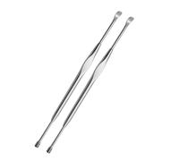 HONITANO 2PCS Stainless Steel Double-end Ear Spoon Spiral Earwax Cleaner Tool with Skid Resistance Design for Wax Removal and Comfortable Ear Massage