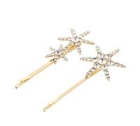 HONITANO 2Pcs Star Hair Clip for Women Elegant Rhinestone Barrettes Hair Accessories for Daily Wear and Special Occasions Gold Color