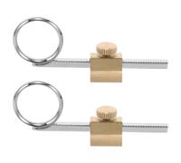 HONITANO 2PCS Trumpet Slide Finger Ring - Valve Pull Ring Accessories - Metal Grip Tools with Holder for Trumpets Cornets Playing