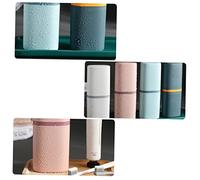 HONITANO 2pcs Two in One Portable Toothbrush Case with Washing Cup Durable Compact Storage Box for Home and Travel Round Corner Design Dark Blue and Pink