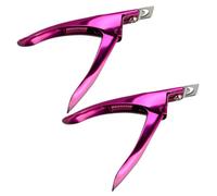 HONITANO 2pcs U Shape Nail Clipper for Acrylic False Nails Stainless Steel with Comfortable Ergonomic Design for DIY and Pet Beauty