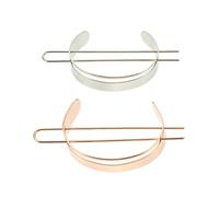 HONITANO 2pcs U Shaped Alloy Hair Sticks Vintage Style Hair Chopsticks for Women Chic Simple Silver Rose Gold