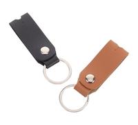 HONITANO 2Pcs Universal Drum Tuning Wrench Key Covers with Keychain PU Leather Drum Tuner Sleeve in Brown and Black