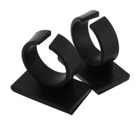 HONITANO 2pcs Universal Microphone Clip Plastic Clip-on Mic Flag Holder with Adhesive Backing Portable Black Microphone Sign Clip for News Interviews and Speeches Mic Stand Accessory