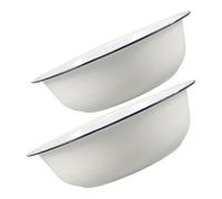 HONITANO 2Pcs Vintage Enamel Mixing Bowl: Foot Soaking Basin - Salad Serving Mixing Bowl - Spa Pedicure Tub - Bathroom Laundry Soaking Tub for Home