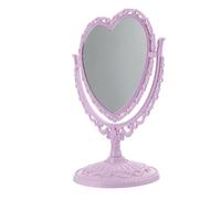 HONITANO 2pcs Vintage Heart Shaped Double-sided Cosmetic Mirror Desktop Makeup Mirror with Stable Base for Bedroom Vanity Clear High Definition Reflection for Women