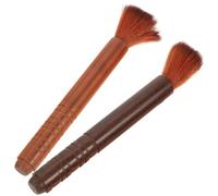 HONITANO 2Pcs Violin and Erhu Cleaning Brushes with Soft Wool Portable Rosin Brushes for Dust and Dirt Removal String Instruments Assorted Ebony and Rosewood Colors