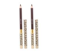 HONITANO 2pcs Waterproof Dual-ended Eyebrow Pencils with Soft Brush Leopard Print Cover, Natural Makeup Brow Crayon for Women, Eyebrow Makeup Assistant for Precise Definition and Daily Use