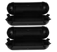 HONITANO 2pcs Waterproof Outdoor Extension Cord Box with IP54 Protection, Weatherproof Plug Protector for Holiday String Lights, Black Small Connector Cover for Outdoor Use