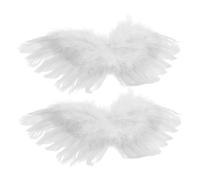 HONITANO 2pcs White Doll Angel Wings with Delicate Straps for Secure Fit Adorable Dress Up Props Charming Doll Decoration Accessories for Crafting