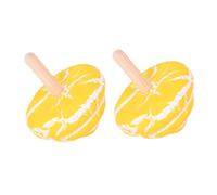 HONITANO 2Pcs Wooden Gyro Cartoon Pressure Relief Spinning for Fun Sensory Plaything to Enhance Hand Eye Coordination Solid Construction Vibrant