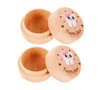 HONITANO 2pcs Wooden Tooth Storage Box Safe Keepsake Holder for Modern Minimalist Design Small Box for Lost Teeth Hair and Jewelry Storage Stylish for Boys