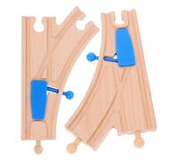 HONITANO 2pcs Wooden Train Track Switch with Curved Track Compatible with Major Wooden Train Brands Encourages Imagination and Cognitive Development Safe for Play