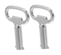 HONITANO 2pcs Zinc Alloy Utility Keys Multi-Functional Flat Tubular Valve Tools for Electric Cabinets Gas Meters Radiator Bleed Valve Water Boxes Compact Design for Building Maintenance