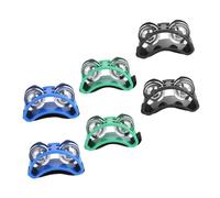 HONITANO 3 Pairs Foot Tambourines Vibrant Percussion Instrument for Rhythm Performance Foot Shaking Bells Blue Green and Black for Dance Fitness and Entertainment Activities