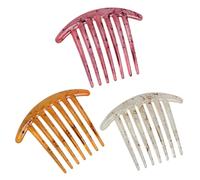 HONITANO 3 Pcs Hair Combs Wide Tooth Detangling Bangs Styling Combs for Women Resin Material Comfortable Curved Handle Multi Color Design for Home Use