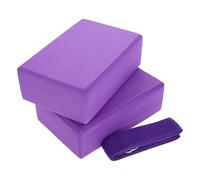 HONITANO 3 Pcs Yoga Blocks and Stretch Strap Set for Beginners Portable Foam Bricks with Comfortable Grip for Stretching Balance Strength Training and Pilates Exercise