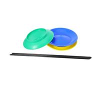 HONITANO 3 Set Juggling Plate Set with Hand Sticks for Circus Props and Development Lightweight Plastic Spinning Discs for Balance Training and Magician Tricks