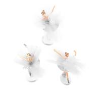 HONITANO 3 Sets Ballerina Cupcake Toppers with White Tulle Skirts Elegant Birthday Cake Decorations for Party Wedding Holiday Cake Ornaments