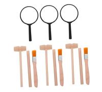 HONITANO 3 Sets Excavation Tool Kit with Small Brush and Wooden Hammer Archaeology Digging for Childrens Interactive Learning and Historical Exploration