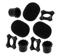HONITANO 3 Sets Microphone Windproof Covers Soft Sponge Protective Windshield for Office Home Use Thickened Saliva Dustproof Microphone Covers Black Sponge Windscreens for Ktv and Outdoor