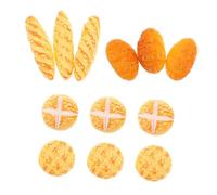 HONITANO 3 Sets Miniature Bread Model Resin Tiny Kitchen Accessories for Dollhouse Pretend Play with Multipack Bakery Food Decoration for Small Hands and Micro Landscaping