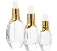 HONITANO 3 Sets Wear-resistant Glass Dropper Bottles Transparent Refillable Oil Dispenser Containers with Droppers for Essential Oils and DIY Use