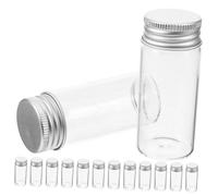 HONITANO 30pcs Clear Glass Test Tubes with Leakproof Caps Heat-resistant Small Transparent Vials for Capsules Powder DIY Decoration Laboratory Sample Storage