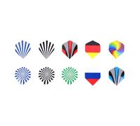 HONITANO 30pcs Durable Tail Wings Dart Flights Set for Indoor Outdoor Sports, Colorful Creative Patterns, Professional Accessory for Enhanced Flight Stability and Balanced Dart Game Performance