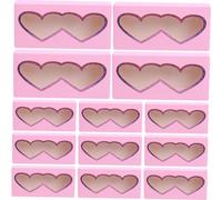 HONITANO 30pcs Portable Eyelash Organizer Storage Boxes with Clear Window False Lash Packaging Cases for Women and Easy-Open Eyelash Storage Case Compact Pink Heart-Shaped Design