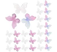 HONITANO 30pcs Tiny Resin Butterflies Miniatures for Dollhouse Micro Landscape Decorations DIY Craft Ornaments for Miniature Gardens and Terrariums