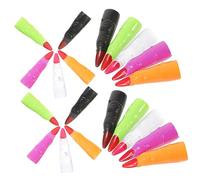 HONITANO 30Pcs Witch Costume Fingers Colorful Fake Fingers for Halloween Party Scary Costume Props DIY Nail Covers Glow the Dark Deep