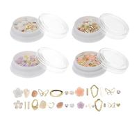 HONITANO 3d Butterfly Rose Flower Nail Charms Set Hollow Metal Manicure Decorations 4 Boxes Multiple Designs Diy Nail Art Accessories Personal Use