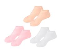HONITANO 3pairs Moisturizing Socks for Dry Feet of Exfoliating Foot Covers XL White Pink Skin Tone for Softening Cracked Heels for Daily Care and Winter