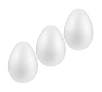 HONITANO 3pcs 20cm White Solid Foam Eggs for DIY Painting Easter Decorations, Paintable Faux Egg Models for Easter Party Crafts and ’ Creative Play
